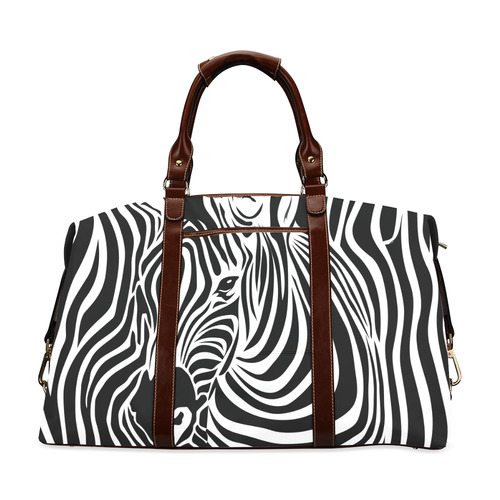 zebra opart, black and white Classic Travel Bag (Model 1643)