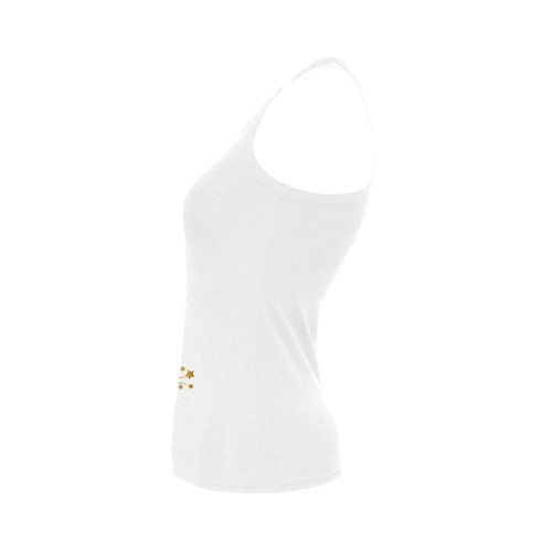 Beautiful Golden Christmas Tree Women's Shoulder-Free Tank Top (Model T35)