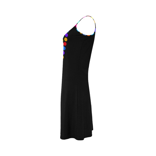 Big Polka Dots Border Multicolored Alcestis Slip Dress (Model D05)