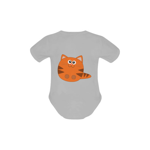 Cute Tiger Striped Kitty Cat Baby Powder Organic Short Sleeve One Piece (Model T28)