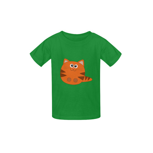 Cute Tiger Striped Kitty Cat Kid's  Classic T-shirt (Model T22)