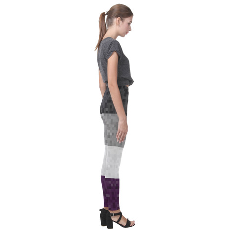 Asexual Pixel Flag Cassandra Women's Leggings (Model L01)