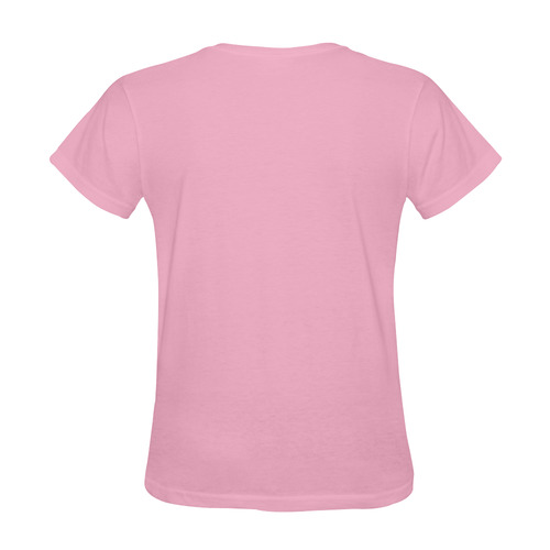 Multicolored Butterflies & Flowers Medallion 3 - Pink Sunny Women's T-shirt (Model T05)
