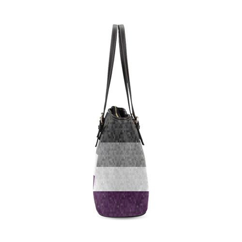 Asexual Pixel Flag Leather Tote Bag/Large (Model 1640)