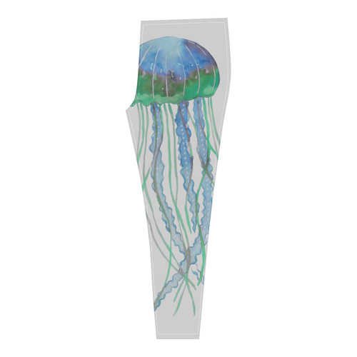 Watercolore JELLY FISH Blue Lilac Green Cassandra Women's Leggings (Model L01)