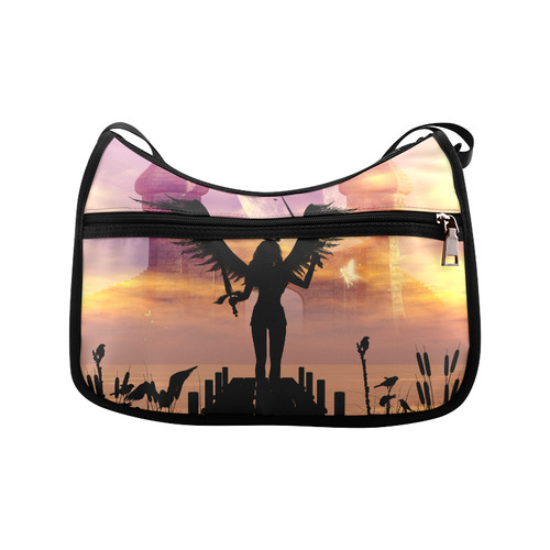 Angel on a jetty in the sunset Crossbody Bags (Model 1616)
