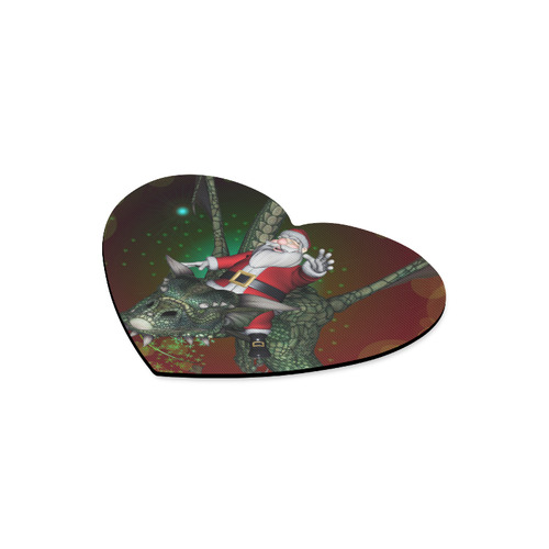 Santa Claus with dragon Heart-shaped Mousepad