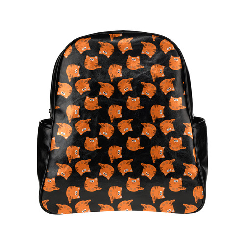 Cute Tiger Striped Kitty Cat Pattern Multi-Pockets Backpack (Model 1636)