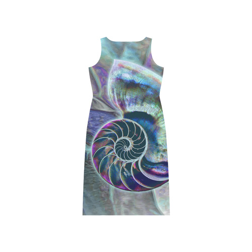 Wonderful Iridescent SHELL SNAIL Phaedra Sleeveless Open Fork Long Dress (Model D08)