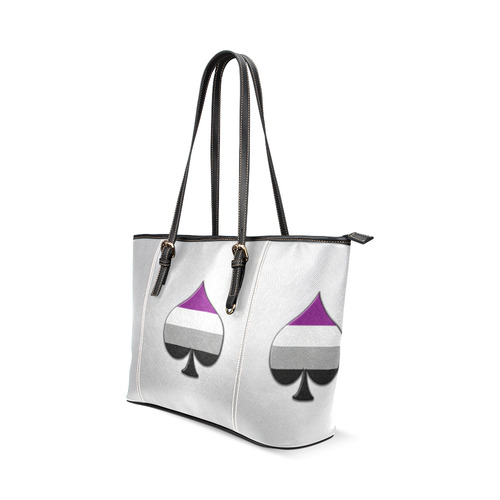 Asexual Pride Ace Symbol Leather Tote Bag/Large (Model 1640)