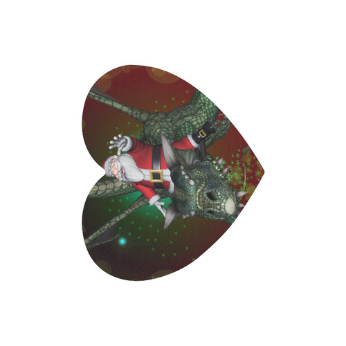 Santa Claus with dragon Heart-shaped Mousepad