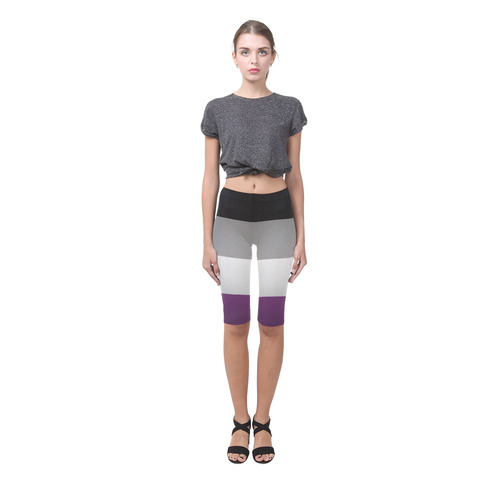 Asexual Pride Flag Hestia Cropped Leggings (Model L03)