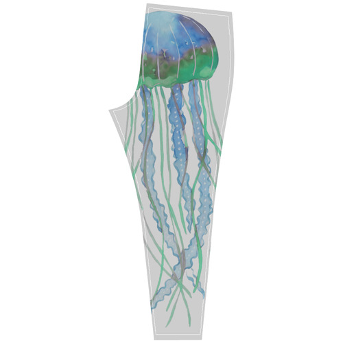 Watercolore JELLY FISH Blue Lilac Green Cassandra Women's Leggings (Model L01)