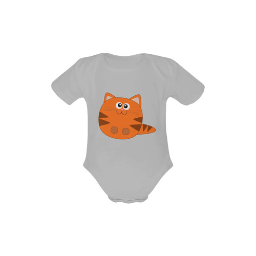 Cute Tiger Striped Kitty Cat Baby Powder Organic Short Sleeve One Piece (Model T28)