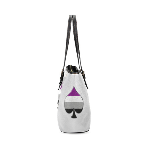 Asexual Pride Ace Symbol Leather Tote Bag/Large (Model 1640)