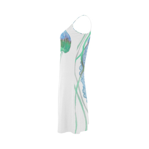 Watercolore JELLY FISH Blue Lilac Green Alcestis Slip Dress (Model D05)