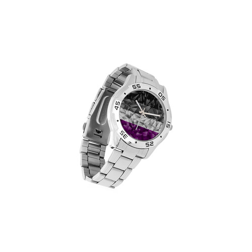 Abstract Asexual Flag Men's Stainless Steel Analog Watch(Model 108)