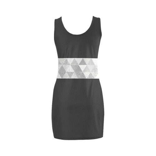 Triangles Grunge Pattern Border Grey Mix Medea Vest Dress (Model D06)
