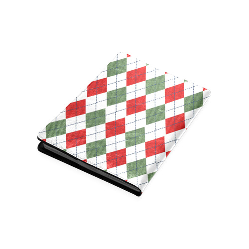 Christmas red and green rhomboid fabric Custom NoteBook B5