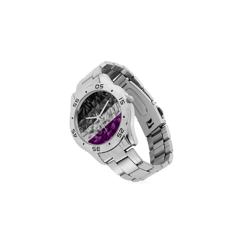 Abstract Asexual Flag Men's Stainless Steel Analog Watch(Model 108)