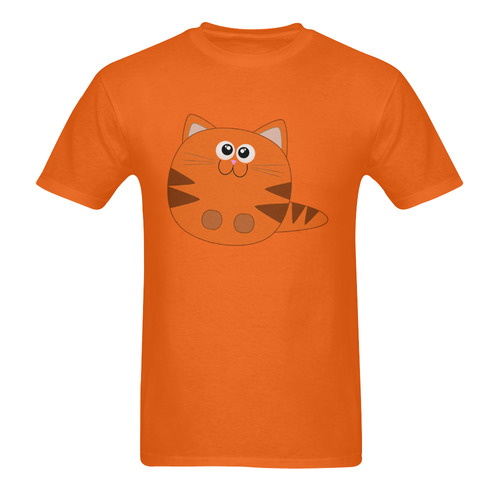 Cute Tiger Striped Kitty Cat Men's T-Shirt in USA Size (Two Sides Printing)