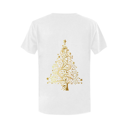 Beautiful Golden Christmas Tree Women's T-Shirt in USA Size (Two Sides Printing)