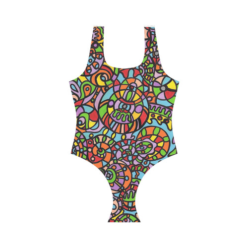 Curves and Spheres Vest One Piece Swimsuit (Model S04)