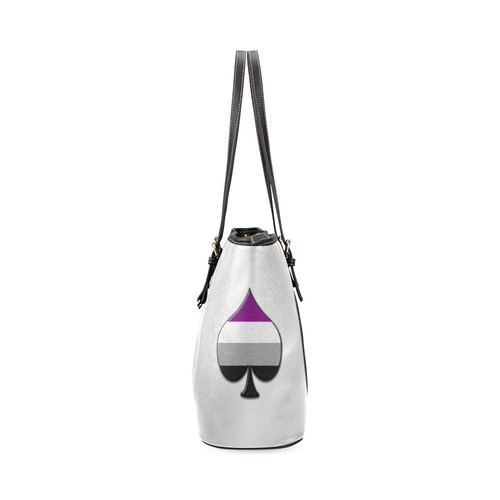 Asexual Pride Ace Symbol Leather Tote Bag/Large (Model 1640)