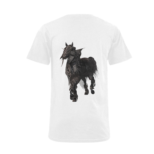 A dark horse in a knight armor Men's V-Neck T-shirt  Big Size(USA Size) (Model T10)