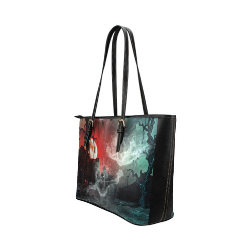 witching hour (halloween) Leather Tote Bag/Large (Model 1651)