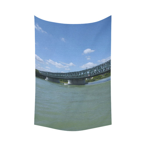 Austria-waterways on the Danube Cotton Linen Wall Tapestry 60"x 90"