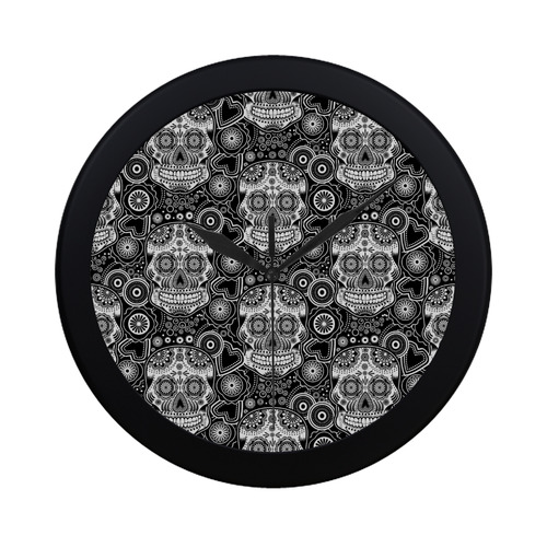 sugar skull Circular Plastic Wall clock