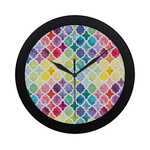 watercolor pattern Circular Plastic Wall clock