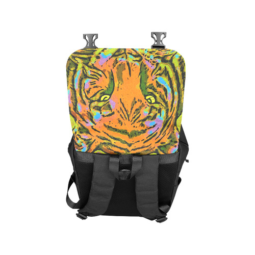 Pop Art TIGER HEAD orange green blue Casual Shoulders Backpack (Model 1623)