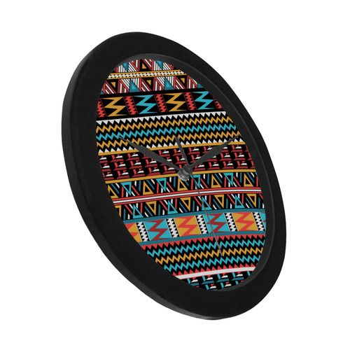 aztec pattern Circular Plastic Wall clock