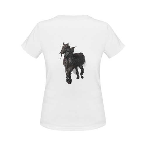 A dark horse in a knight armor Women's Classic T-Shirt (Model T17）