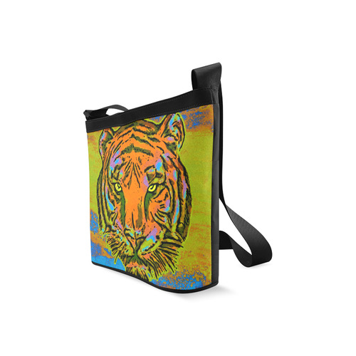 Pop Art TIGER HEAD orange green blue Crossbody Bags (Model 1613)