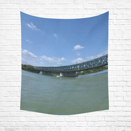Austria-waterways on the Danube Cotton Linen Wall Tapestry 51"x 60"