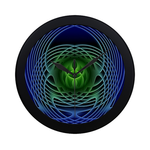 Swirling dreams, blue green Circular Plastic Wall clock