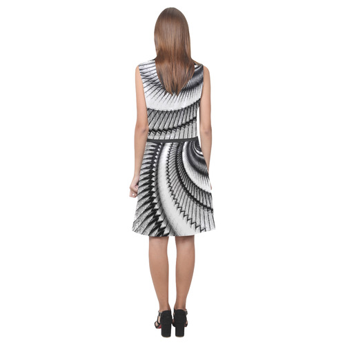 Abstract Fractal Outline Eos Women's Sleeveless Dress (Model D01)