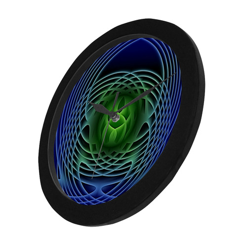 Swirling dreams, blue green Circular Plastic Wall clock