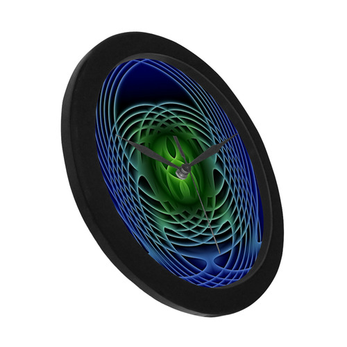 Swirling dreams, blue green Circular Plastic Wall clock