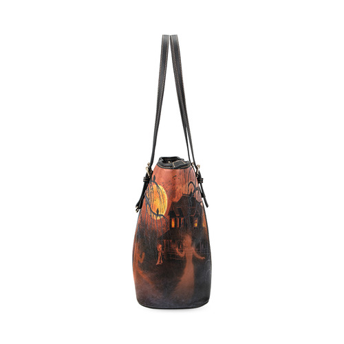 witching hour (halloween) Leather Tote Bag/Large (Model 1640)