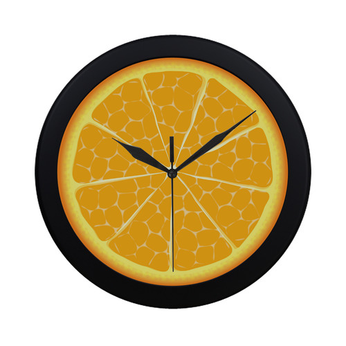 orange Circular Plastic Wall clock