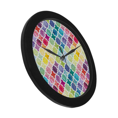 watercolor pattern Circular Plastic Wall clock