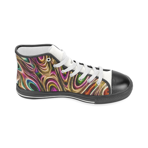 Peacock Strut II - Jera Nour Men’s Classic High Top Canvas Shoes (Model 017)