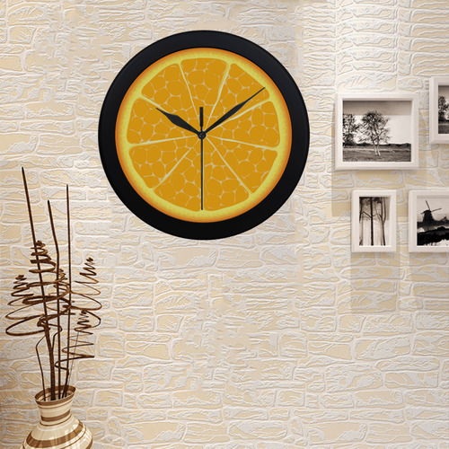 orange Circular Plastic Wall clock