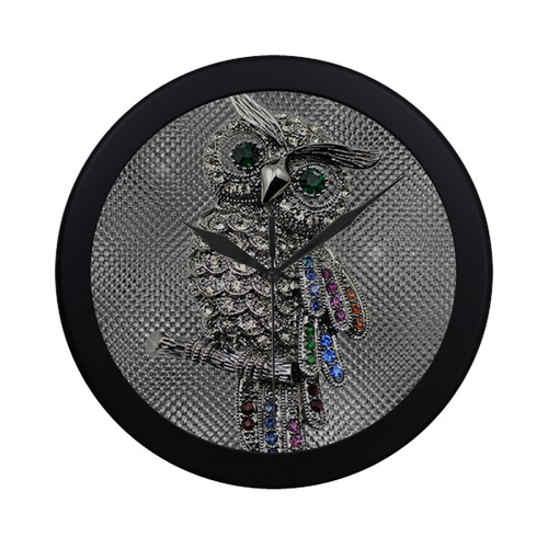 diamond owl Circular Plastic Wall clock