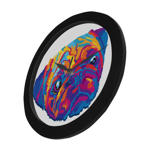 pop art pug Circular Plastic Wall clock