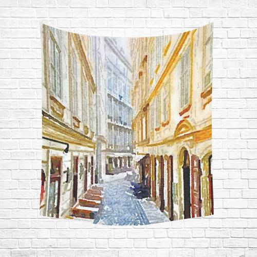 Austria-watercolors, vienna Cotton Linen Wall Tapestry 51"x 60"